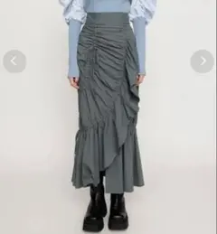 【美品✨️】SLYスライ DRAWSTRING GATHER スカート GRY 1のサムネイル