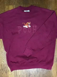 90s ディズニー くまのプーさん 刺繍 スウェット Lのサムネイル