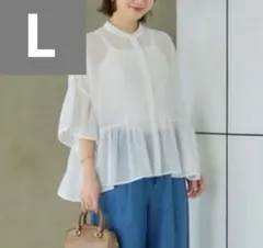【新品】田中里奈　mysa closet ドビーキリカエブラウス　ホワイト　L