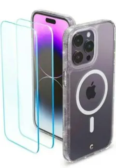 Spigen iPhone14ProMax 用 ケース クリア 保護フィルム付き
