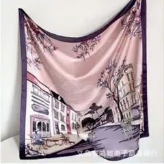 再入荷★スカーフ 大判　おしゃれ シルク調 ストール きれい　秋　人気　ピンク