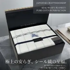 バーバリー シール織 綿毛布 140x200cm 日本製 ブルー　ノバチェック