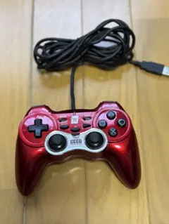 PS3 用ホリパッド3ターボUSB シルバーレッド 中古品
