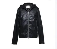 jent louis Leather Hooded Jacket ブラックのサムネイル