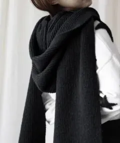 ヤマダヤ nouer ウールブレンドフーデッドストール ブラック 新品