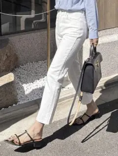 （SHEIN）レディース ハイウエスト ストレートデニム ホワイト Sサイズ