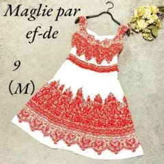 《マーリエパーエフデ》ノースリーブワンピース/スカート/刺繍入りワンピ/9(M)のサムネイル