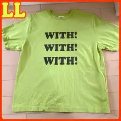 レディース ロゴプリント 半袖Tシャツ ライムグリーンLL 緑のサムネイル