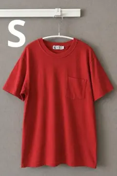 PETIT BATEAU プチバトー ポケット付き 半袖 Tシャツ 赤 Sのサムネイル