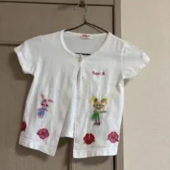 Mini K 刺繍カーディガン ホワイト110センチ