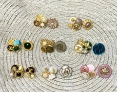 未使用】ピアス まとめ売り 大量セット コットンパール ラインストーン