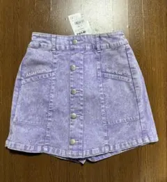 新品★ANAFGIRL Mサイズ 160cmパープル紫スカート風ズボンデニム