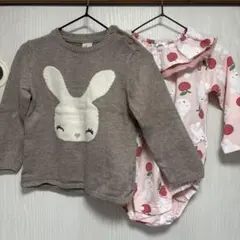 子供服 女の子 セーター、ロンパースセット