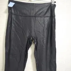 タグ付き 美脚 フェイクレザー レギンス ラメ 黒 ハイウエスト M