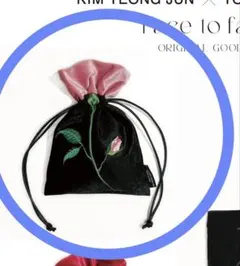 吉田ユニ フラワーポーチ ピンク Face to face展 巾着ポーチ - メルカリ