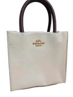 상태좋음 ✦COACH コーチ トートバッグ ホワイト×ブラウン