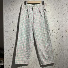 90s-00s UNIONBAY チェックパンツ ピンク グリーン ユニオンベイのサムネイル
