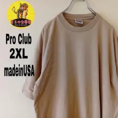 USA製古着 ProClub　madeinUSA ブラウン　2XLのサムネイル