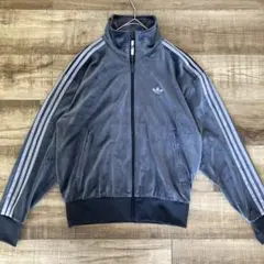 【人気モデル】adidas ベロア トラックジャケット グレー トレフォイル