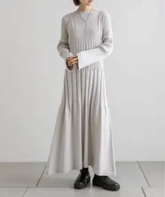 mystic ティアードリブニットワンピース　ミスティック