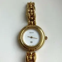 【美品】GUCCI チェンジベゼル　ゴールド アナログクォーツ腕時計　訳アリ
