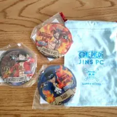 限定　廃盤　ワンピース（ONEPIECE）ルフィ、エース、サボ　誕生日缶バッジ