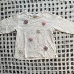 ポンポン付きロンTシャツ　110cm