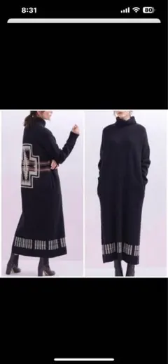 ペンドルトン ロングニットワンピース タートルネック　フリーサイズ