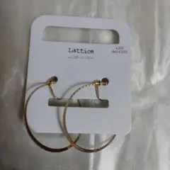 Lattice ゴールド フープピアス