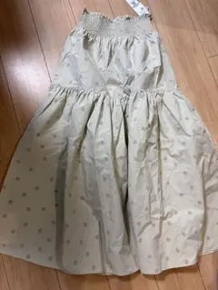 COCA ドット柄 ティアードスカート アイボリーのサムネイル