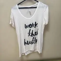 ハワイ購入　ロゴTシャツ ホワイト Lサイズ 裾丈48㎝　ゆるTのサムネイル
