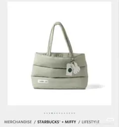 スタバ　ミッフィー　コラボ　トートバッグ　大　ミントグリーン　　12-8