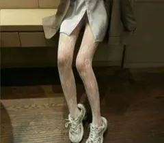 新品✨️レースタイツ ストッキング ホワイト 白 網タイツ