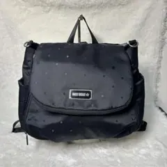 マリークワント ドット柄 リュック ナイロン 黒 3way 人気型