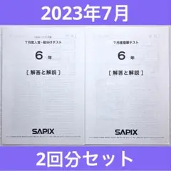 SAPIX 2024年実施の6年生テスト1年分フルセット17回分 サピックス 6年7月度入室組分けテスト 2回分セット 2024年原本 - メルカリ
