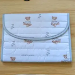 【新品】ジェラートピケ ボーダーベア柄 母子手帳ケース Ｌサイズ