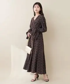 natural couture 【大人ナチュ】花柄レディカシュクールワンピース