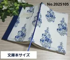 ♡フラワードロップとバイカラー♡文庫サイズ ブックカバー ハンドメイド