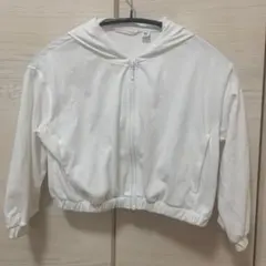 GU フード付きパーカー 110 ホワイト　上着　男女兼用　子供用　キッズ