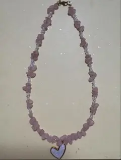 ローズクォーツ ハートネックレス