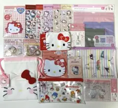 ハローキティ グッズまとめ売り ポーチ シール ストラップ雑貨 ダイソー セリア