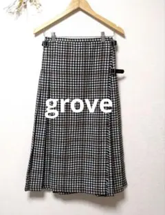grove グローブ プリーツスカート チェック お洒落 Mサイズ 秋 冬