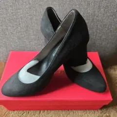 Oriental Traffic スエード風パンプス 黒 ベルト付き