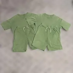 半袖　セットアップ　GU 150 ハーフパンツ　お揃い　双子