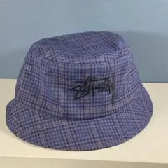【美品】STUSSY バケットハット チェック柄