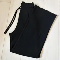 ユニクロ ウォッシャブルニットリブパンツ　S ブラック　股下短め