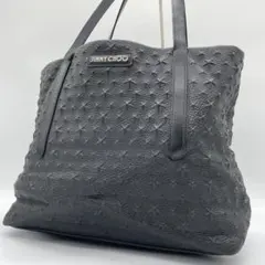 【極美品】ジミーチュウ　トートバッグ　エンボス　ピムリコ　レザー　黒　A4可