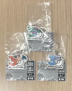 ポケモン30周年 メタルチャームマスコット　めじるしアクセサリー　3種セット