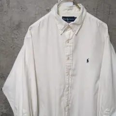 ビンテージ　ラルフローレン　Ralph Lauren ホワイト BDシャツ　L