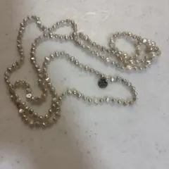 シルバー パール ロングネックレス